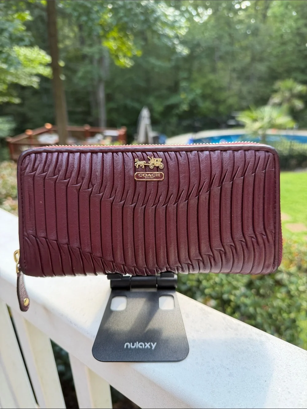 Coach leather card